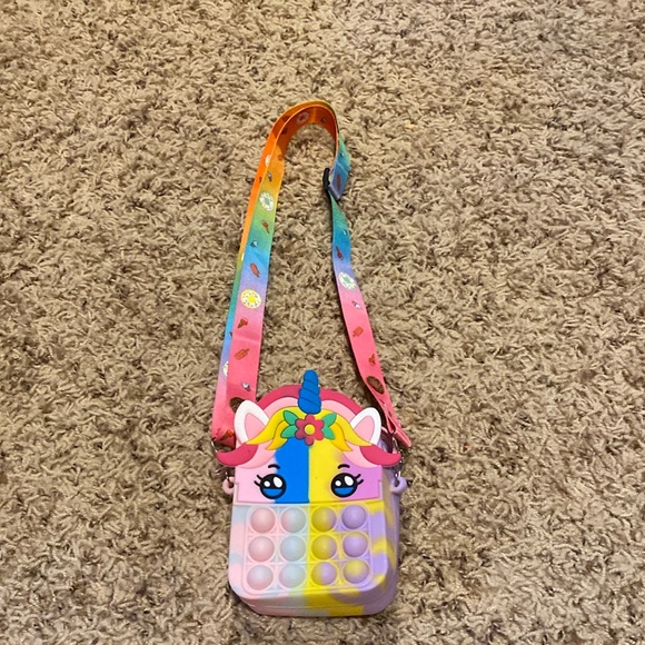 Rainbow unicorn pop it bag - Picture 1 of 2